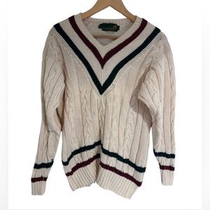 D. Jumpers Vintage cream cable knit sweater size S